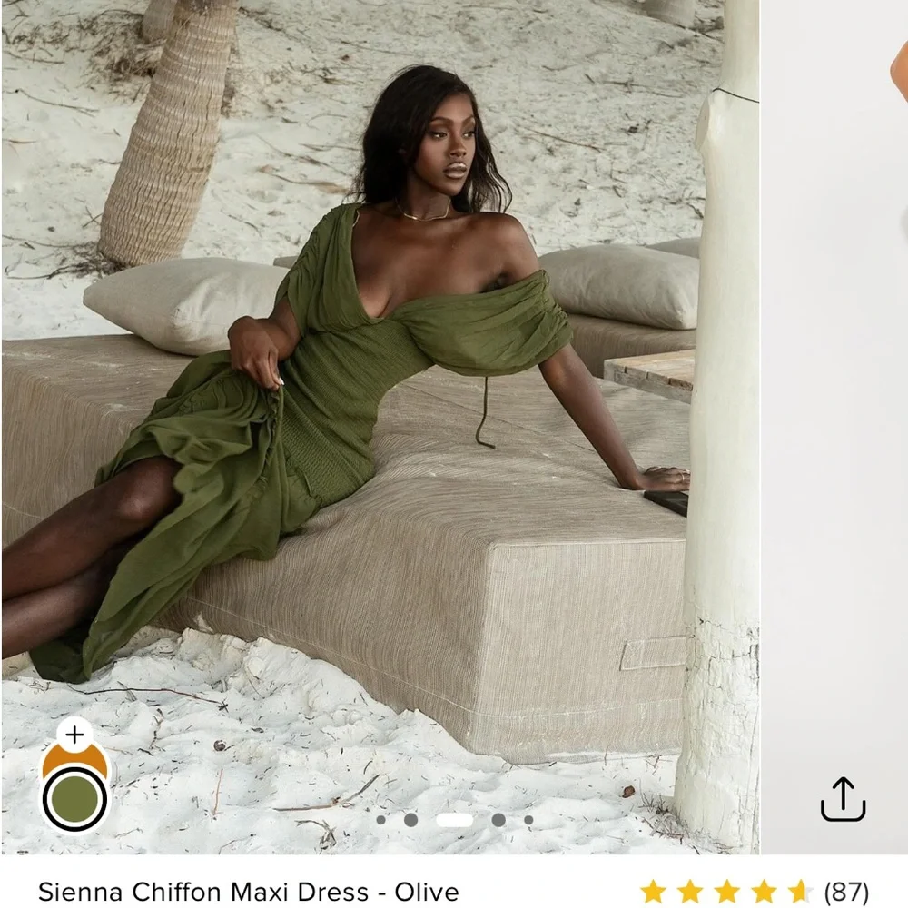 Fashion Nova Green Tiered Ruffled Maxi Dress - Picture 3 of 7